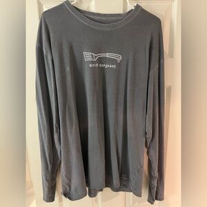 Life is Good Grill Sergeant Gray Long Sleeve Shirt